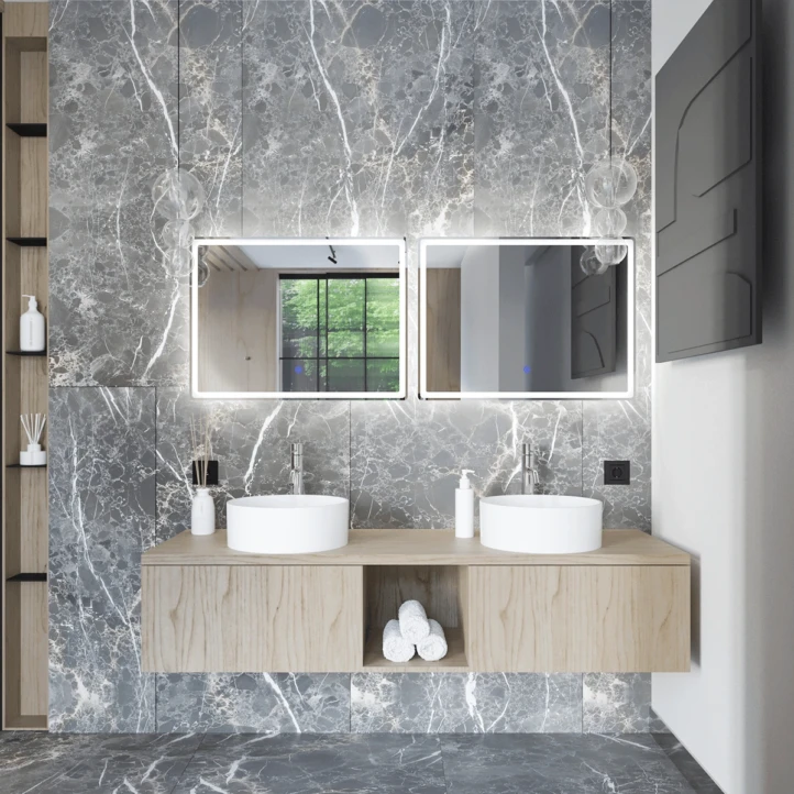 Lustro łazienkowe LED antypara - 60 x 80 cm - MC 12