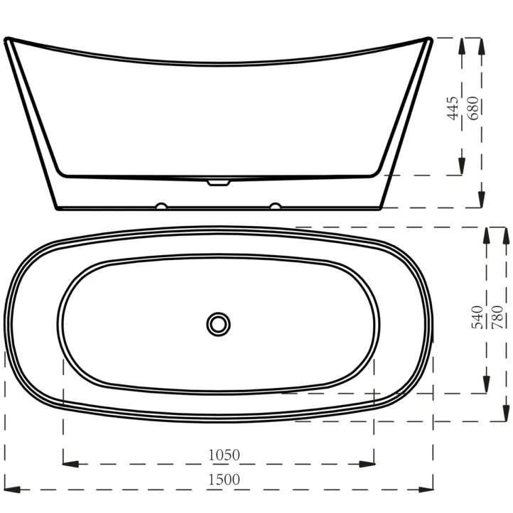 Wanna wolnostojąca owalna 170 cm – LDN300 – LEYDEN EXCLUSIVE (Kopia)