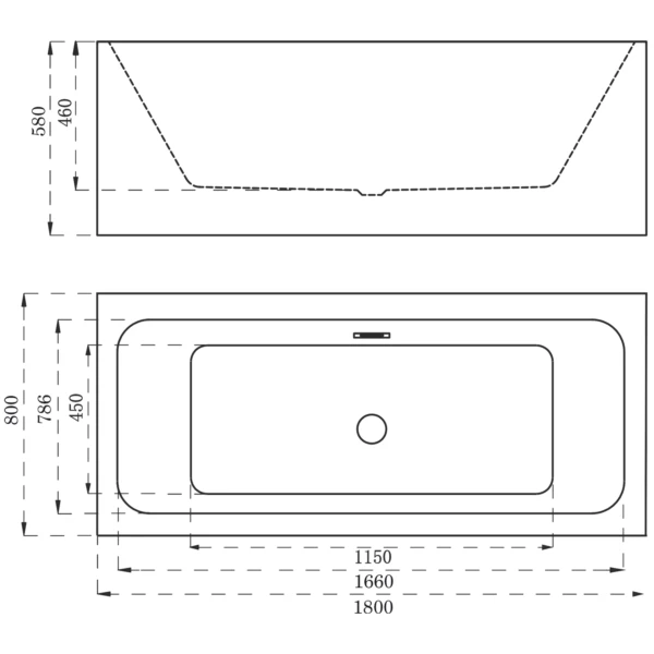 Wanna prostokątna 180 cm – LDN700 – LEYDEN EXCLUSIVE